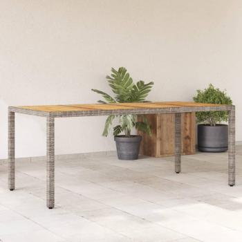 Vidaxl Acacia Wood Top Garden Table Grey 190x90x75 cm Poly Rattan