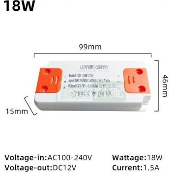 AC to DC 12V Slim LED Power Supply