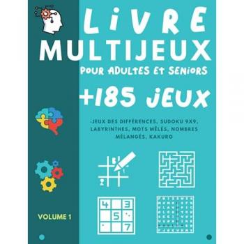 Livre Multijeux pour adultes et séniors - plus de 185 jeux de logique et de mémoire