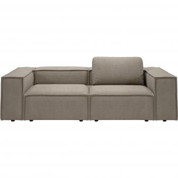 HOME AFFAIRE Watertown – breites 2‑Sitzer Sofa 246 cm, Feincord, grau taupe