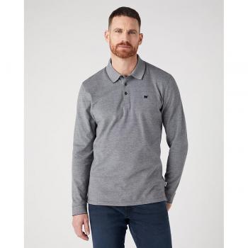 Polo Wrangler Refine Gris Longa Manga