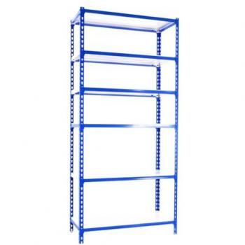 SIMONCLICK SUPERPLUS 6 Heavy‑Load Rack – Blau & Weiß, Modell FK‑8435104954140, Maße 110 x 50 x 250 cm