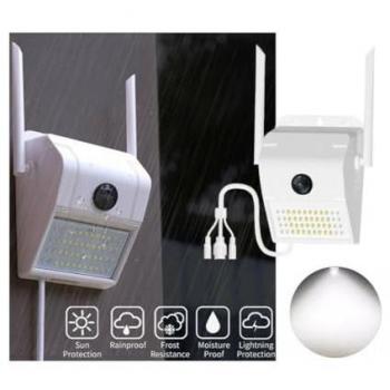 IP66 Cámara de Seguridad WiFi 3MP 1080p con Luminaria Solar y Micrófono