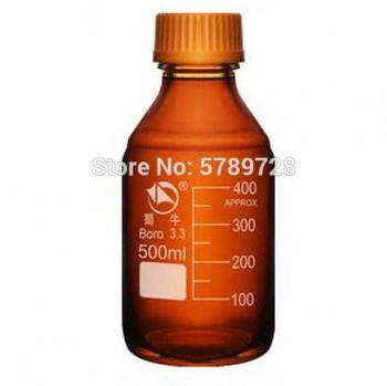 500ml Brown Glass Laboratory Sample Bottle with Screw Cap
