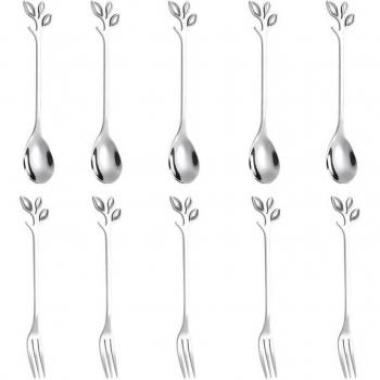EcoLeaf 10‑Piece Stainless Steel Coffee & Cake Spoon Kit