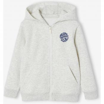 VERTBAUDET Basics Zip-Up Jacket with Hood – Boys – Marl White – 18M to 2 Years