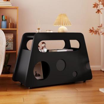 Centrale Cucina Trapezoidale 81x33 cm – Carrello Esportabile Nero
