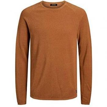 Jack & Jones Men's Knitted Crew Neck Sweater, Red (Crimson Detail: Winding with Meerkat), Size Small Men