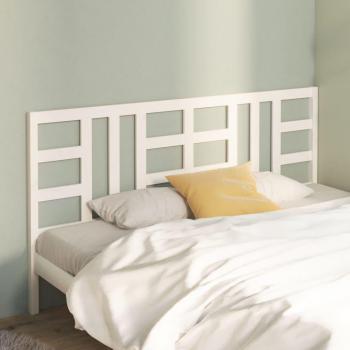 JINLEFU Bed Headboard White 206x4x100 cm Solid Wood Pine