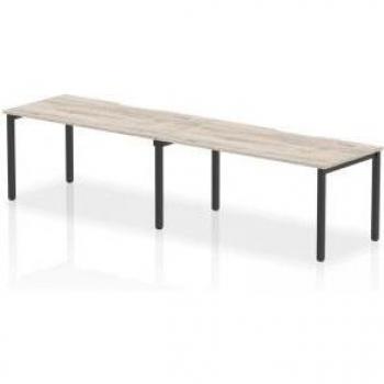Evolve Plus 1600mm Dual Seat Grey Oak with Black Frame