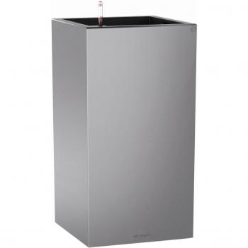 Lechuza Canto Premium 40 High Self-Watering Planter - Silver Metallic