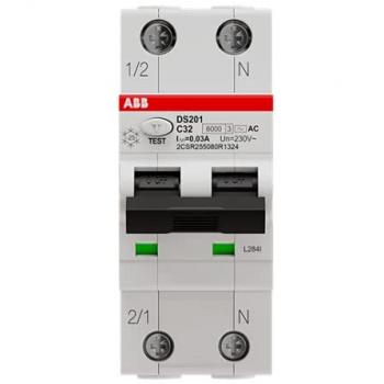 Disjoncteur différentiel ABB 32A 1P+N 30mA AC 6kA 2M DS201C32AC30