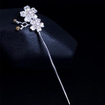 Cinta Floral de Plata 925 Para Cabello Japonés