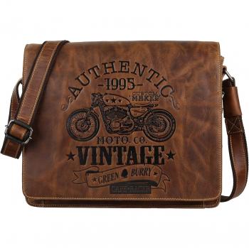 Greenburry Cafe Racer Leder Messenger Schultertasche 0833-25
