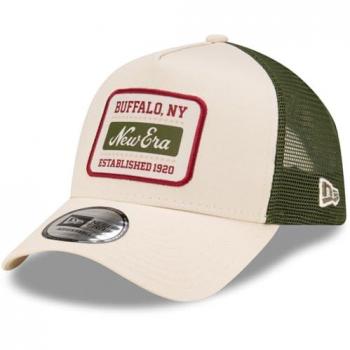 New Era A-Frame Trucker Cap mit Retro-Patch – Herrenmodell (Beige)