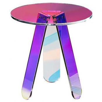 Table VEVOR Acrylique 450x480 mm - Capacité 10 kg - Forme Circulaire - Parfaite pour Chambre et Salon