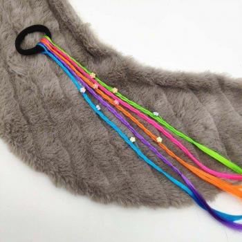 1 stuks Kinderpruiken, meervoudige kleuren, mini-clips, kids elastiek, leuke haargummiband, koreaans design