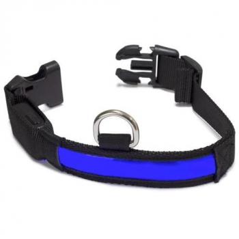 Collar Luminoso LED Azul para Mascotas (talla S, 28-40cm/2,5cm)