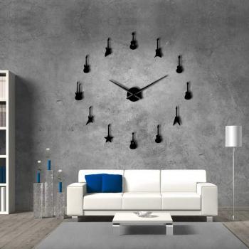Horloge Murale Moderne Guitar 3D Stickers