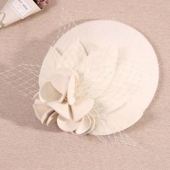 QDKPOTC Winter Wool Felt Women Hat with Veil