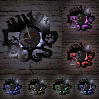 Puppies Clock Vinyl Record Wall Decor