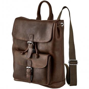 Leonhard Heyden Rucksack Salisbury in Braun aus robustem Leder