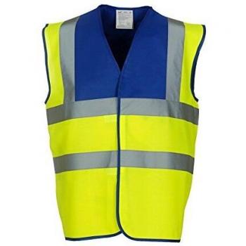 Gilet Alta Visibilità Bicolore Blu Reale/Giallo Fluo