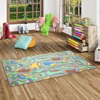 SnapStyle Eckiger Spielmatten-Teppich für Kinder – 100 × 100 cm