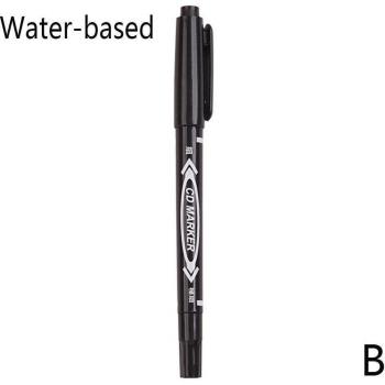 Twin Tip Permanent Marker - Waterproof Ink, Fine Point (0.5mm) & Crude Nib (2mm)