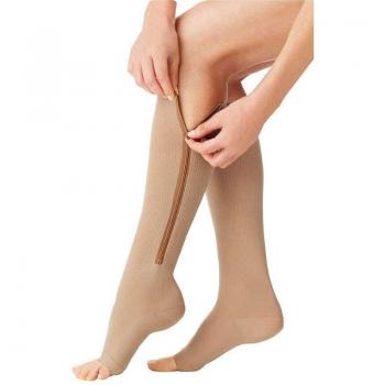 Open Toe Zipper Compression Knee Socks