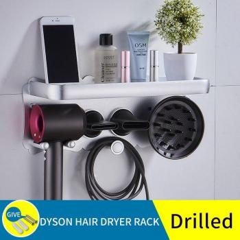 Organizador de pared para secador de pelo Dyson, instalación con pegamento