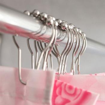 Anneaux de rideau de douche, 12 pièces, avec crochets coulissants