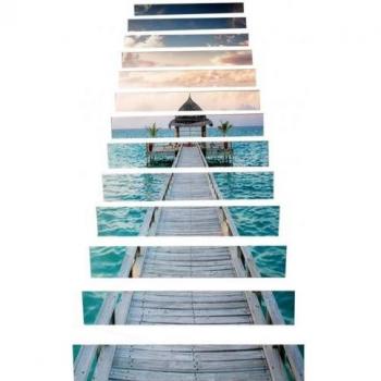 13Pcs Silent Sea Landscape Stair Decals