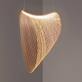 Lámpara colgante Illan LED de madera Ø100cm