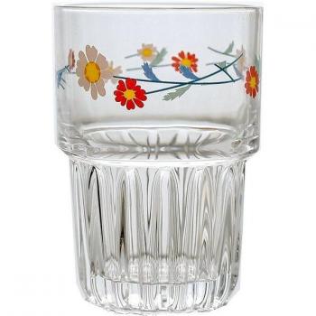 Korean Daisies Design Glass Drinking Cup 350ML