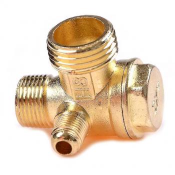 Conector de válvula de retención macho roscado de latón a 3 puertos para compresor de aire Shytmv Talla Única