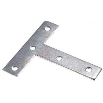 Zinc Plated T Repair Mending Plate - Size: 75mm x 16mm x 1.5mm, Hole: 5mm (Pack of 100)