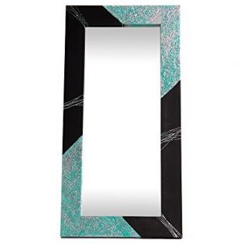 Espejo artesanal psico negro - turquesa 120x60 cm