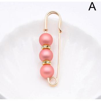 Broche de perlas de imitación con cristales para bufanda, abrigo, bolsa y vestido