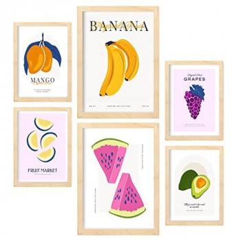 Láminas de Comida y Naturaleza - Set de 6 Posters de Frutas de Verano