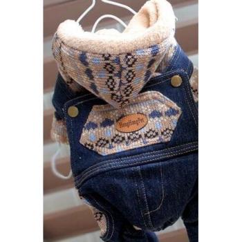Dicker Winter-Pullover aus Denim für kleine Hunderassen