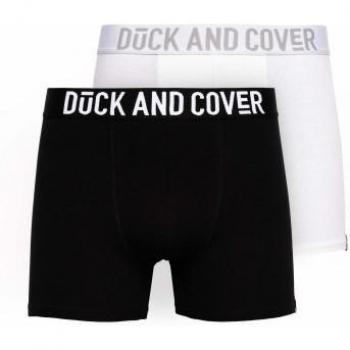 Shorts Boxer Duck And Cover Salton para Hombre (Paquete de 2) XL negro/blanco