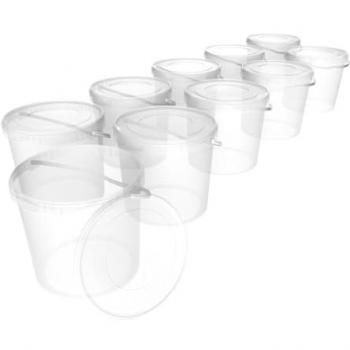 Transparentes Eimer-Set 10L mit Deckel, 10-tlg