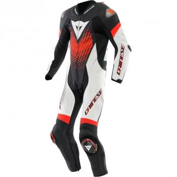 Tuta Moto Intera Dainese Laguna Seca 6 Perf 1PC – Nero/Bianco, Taglia 46