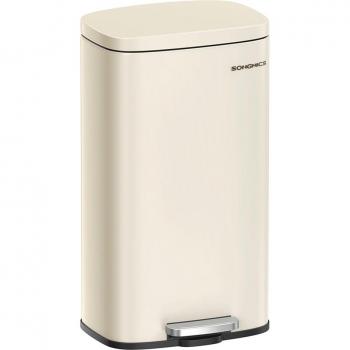 Beige Foot-Operated Waste Bin