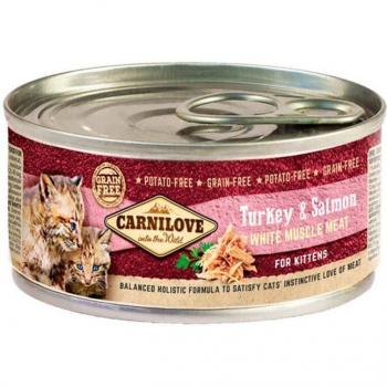 Comida Húmeda para Gatitos Carnilove Pavo y Salmón 12 Latas