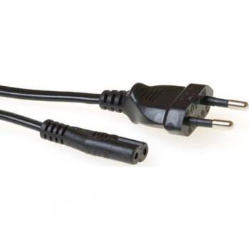 ACT Powercord Euro male - C7 female black 5 m