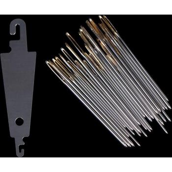 30pcs Hand Sewing Needles with Gold Eye and Threaders for DIY Sewing