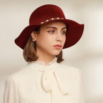 Naizaiga Maroon Felt Top Hat