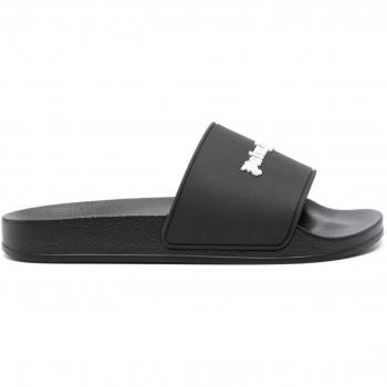 Palm angels rubber monogram slides - 36 Black